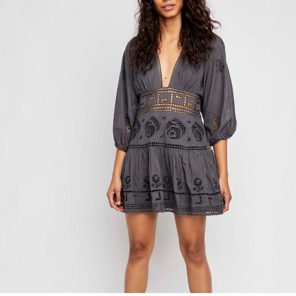 NWT Free People Tea Time Mini / Charcoal